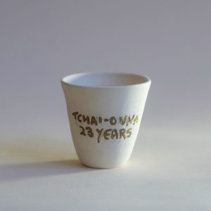 Photo of a handmade Tchai-Ovna 23 year anniversary teacup